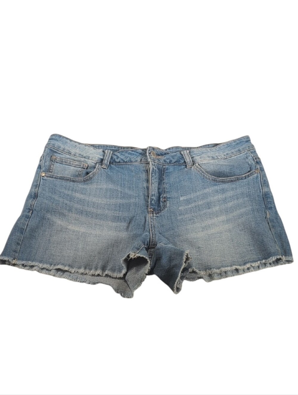 Judy Blue Denim Shorts Frayed Hem Light Wash Size 2X